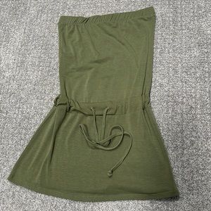 Strapless Olive Green Dress Adjustable Waist